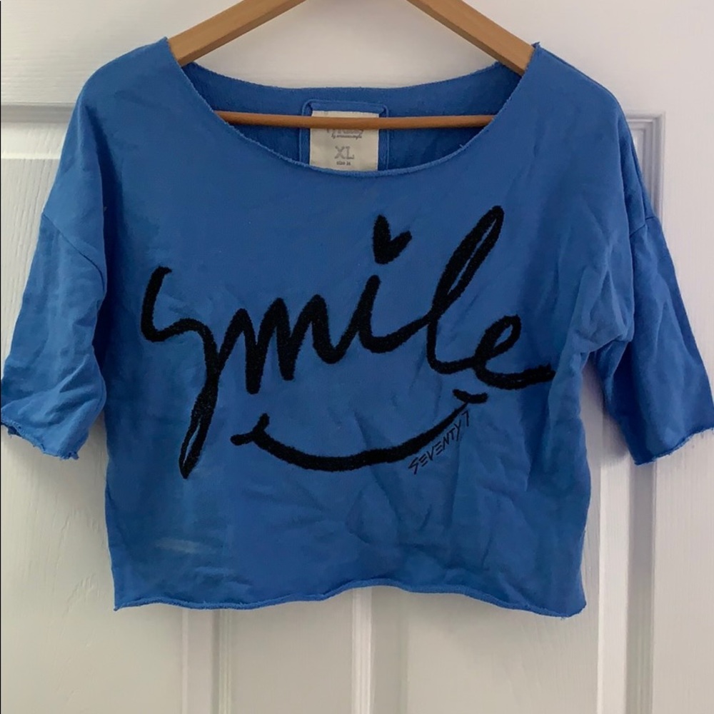 blue cropped sweater